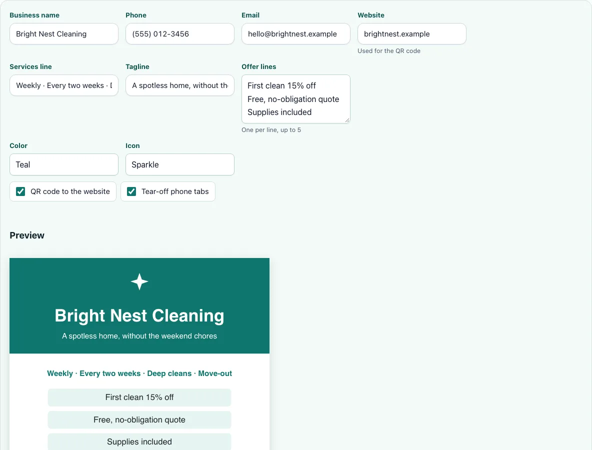 Cleaning flyer template example